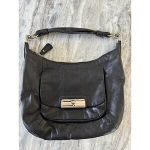 VINTAGE Coach Black Kristin Bag Leather Hobo M1126-16808 Purse Silver Used